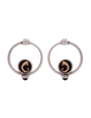 Orecchini Doppio cerchio drago Neri