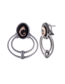 Orecchini Doppio torchon drago neri