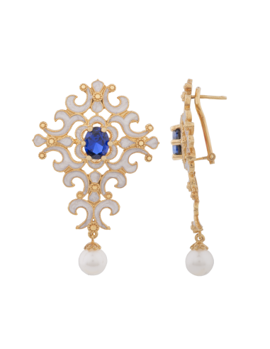 Orecchini Belle Époque perle Blu