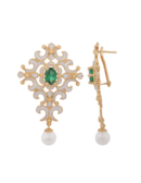 Orecchini Belle Époque perle Verde