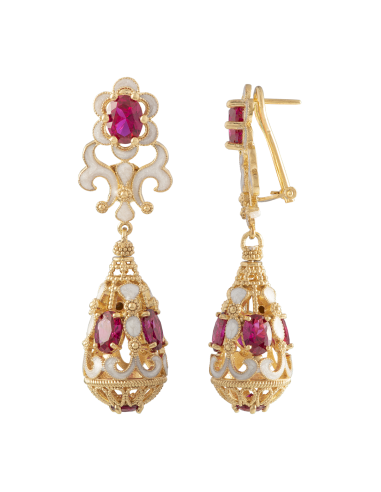 Orecchini Belle Epoque Rossi