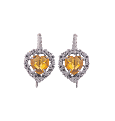 Orecchini Cuore nel Cuore giallo