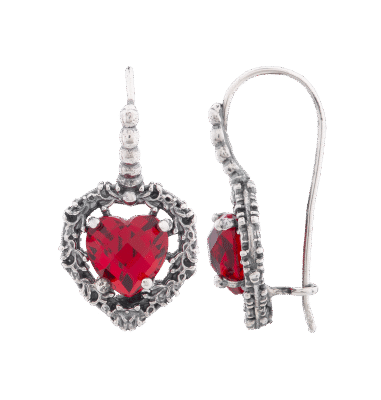 Orecchini Cuore nel Cuore Rosso