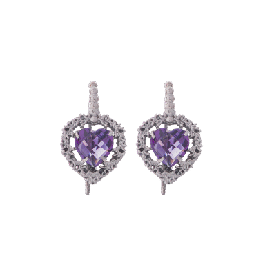 Orecchini Cuore nel Cuore viola