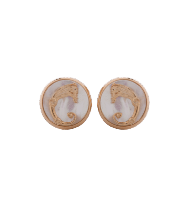 Orecchini Drago Button rosé