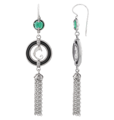 Orecchini Drago con frange