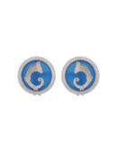 Orecchini Drago medal celeste