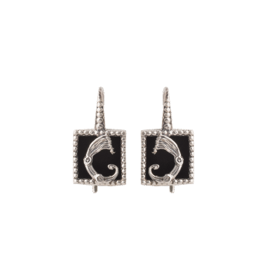 Orecchini Drago quadretti neri