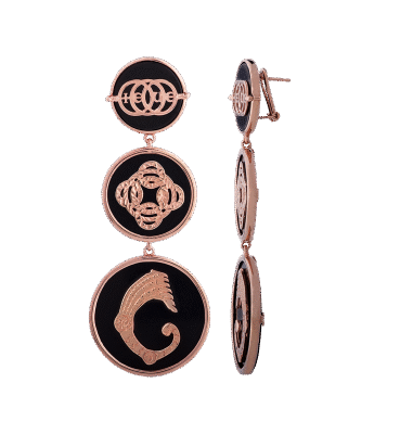 Orecchini Figurarum neri rosè