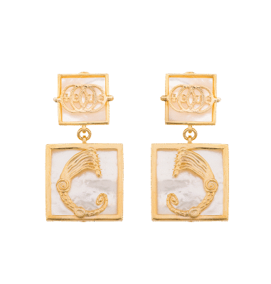 Orecchini Figurarum quadrati small dorati