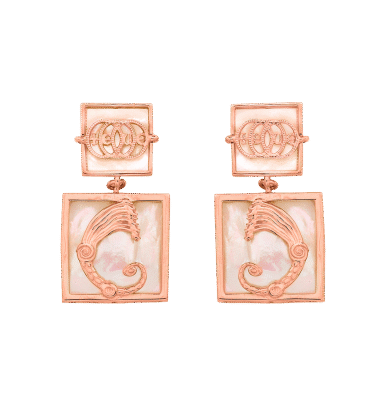 Orecchini Figurarum quadrati small rosé