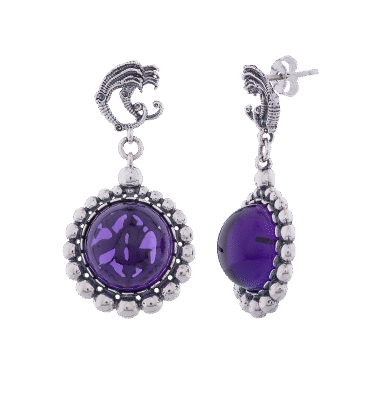 Orecchini Drago e cabochon argento