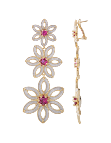 Orecchini Fiore Royale rossi