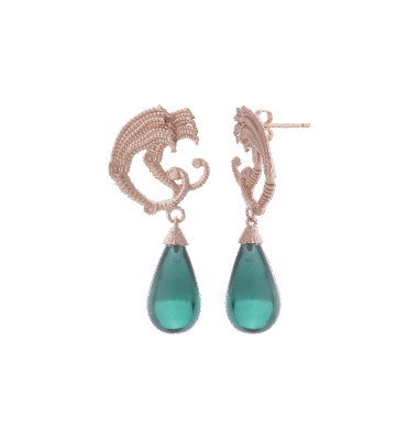 Orecchini gocce di drago verdi