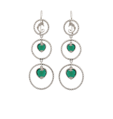 Orecchini Drago light cuore nel cuore verde