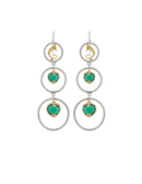 Orecchini Drago light cuore nel cuore verde e rosé