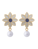 Orecchini Royale mini con perla Blu