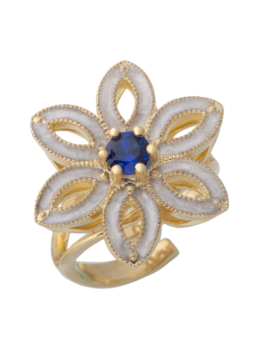Anello Royale Polvere di Perle blu