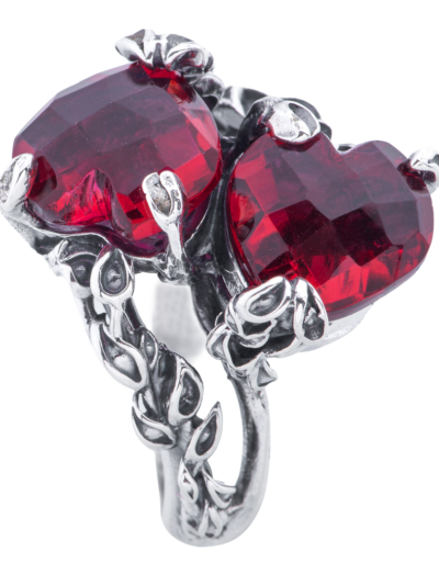 Anello contrariè Cuore nel Cuore rosso