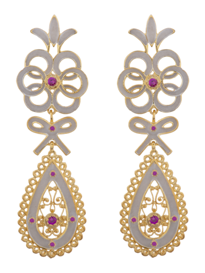 Orecchini Ottocento Italiano Rossi