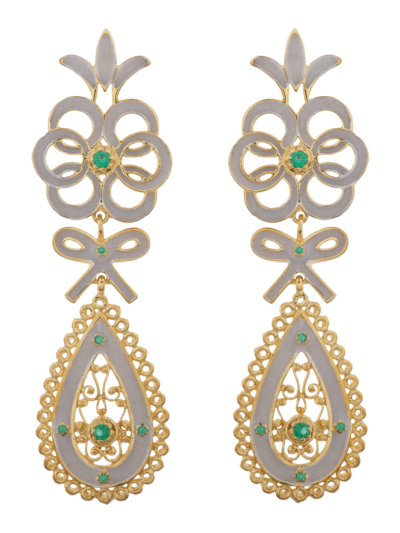 Orecchini Ottocento Italiano Verdi