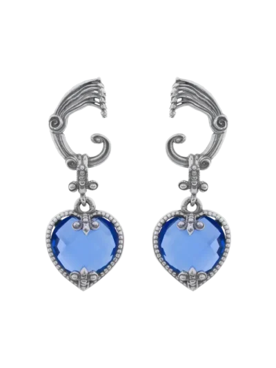 Orecchini cuore nel cuore blu