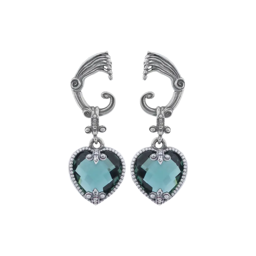 Orecchini cuore nel cuore verdi